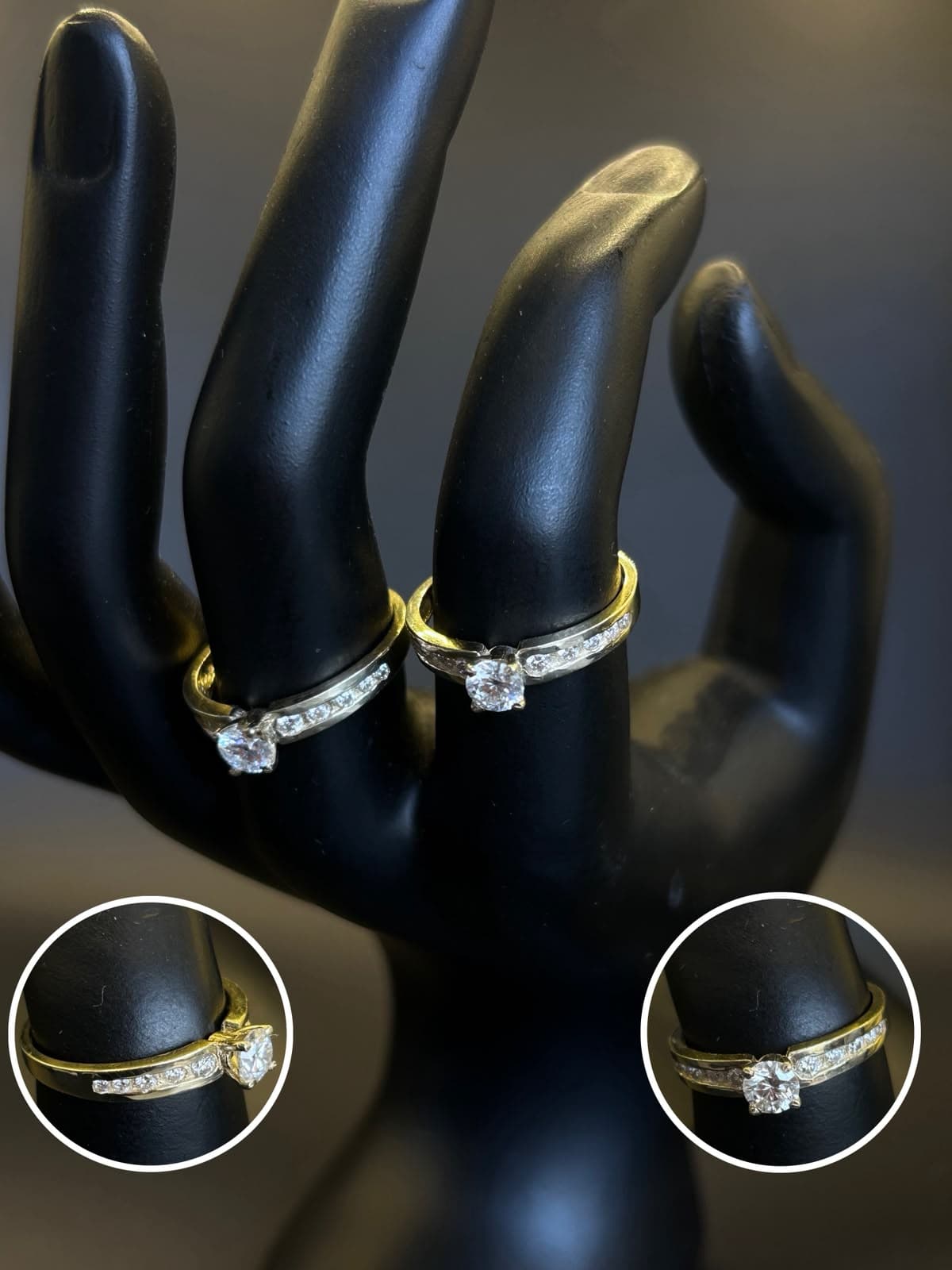 Anillo Moissanita Media churumbela Con Solitario 