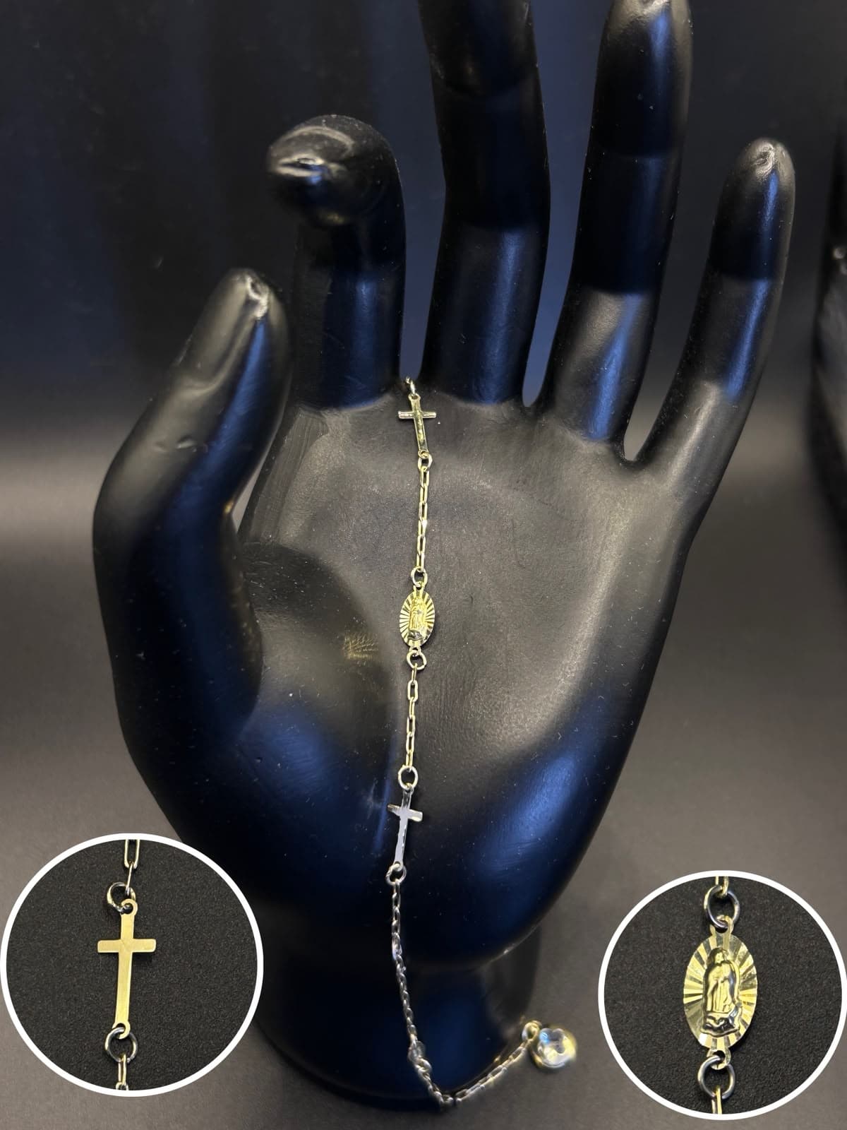 Pulso Virgen 17 cm Oro 10k 