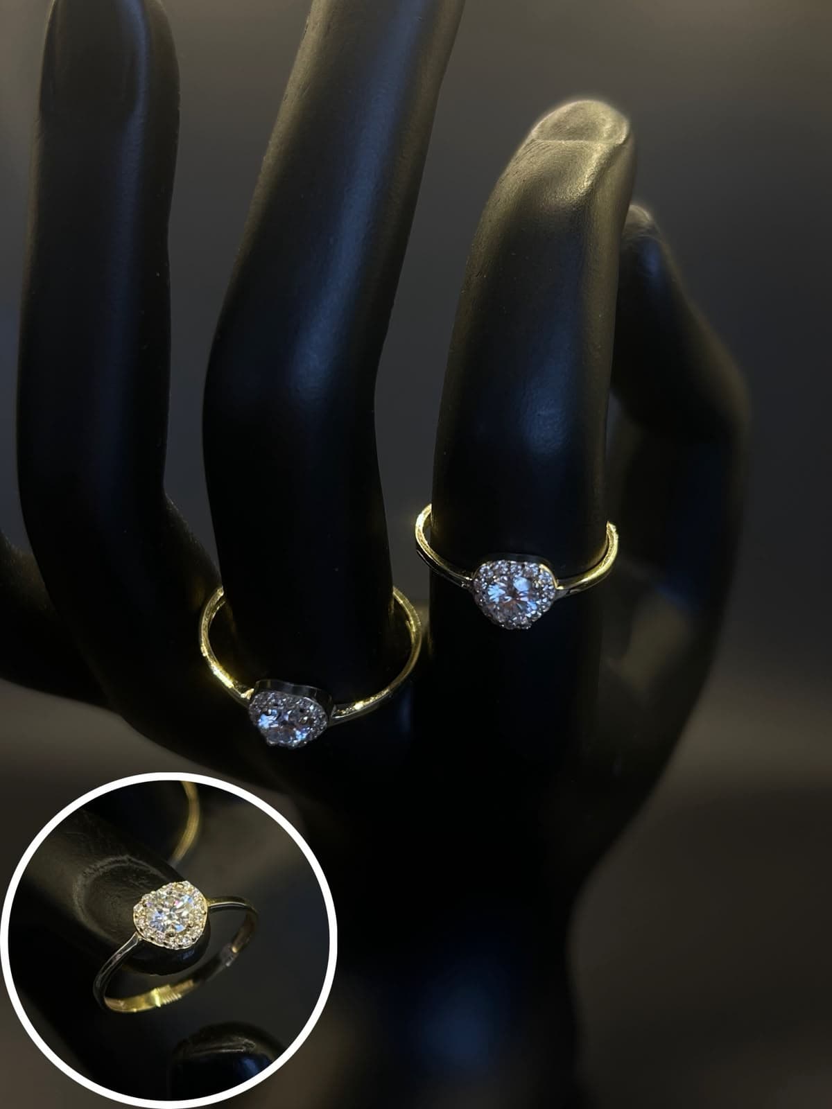 Anillo Moissanita Corazón Oro 10k