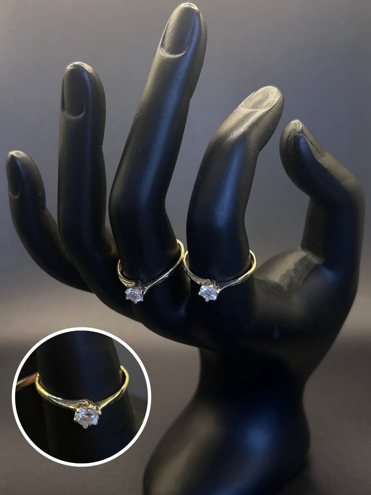 Anillo Moissanita Cruzado Oro 10k Talla 6